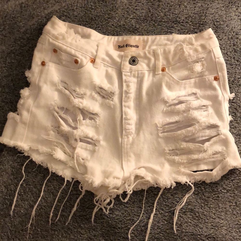 Boutique White Jean Shorts